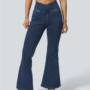 Halara Medium Petite Dark Turquoise Flare Denim